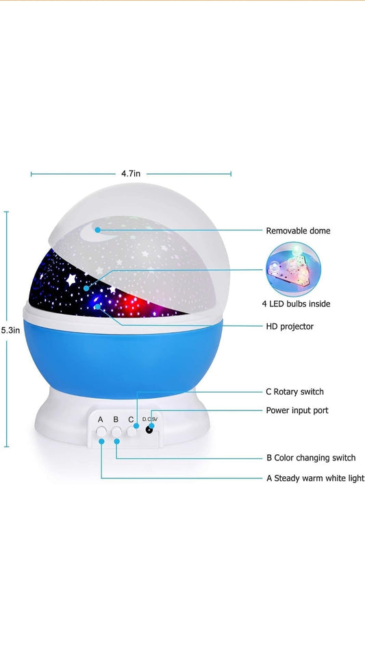 Star Projector Night Light (Assorted Color)